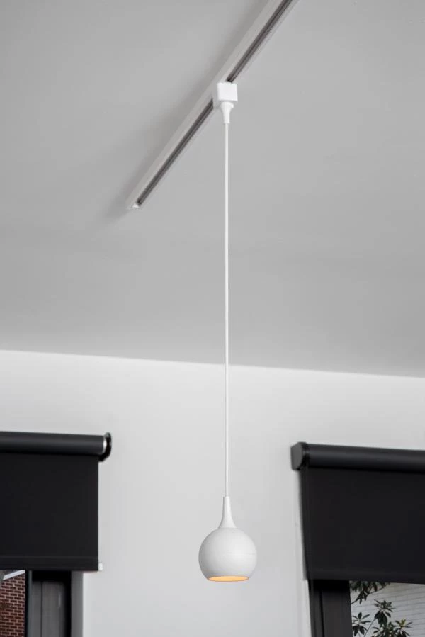 Lucide TRACK FAVORI Lámpara colgante - Sistema de carril monofásico / Iluminación con rieles - 1xGU10 - Blanco (Extensión) - SFEER 6